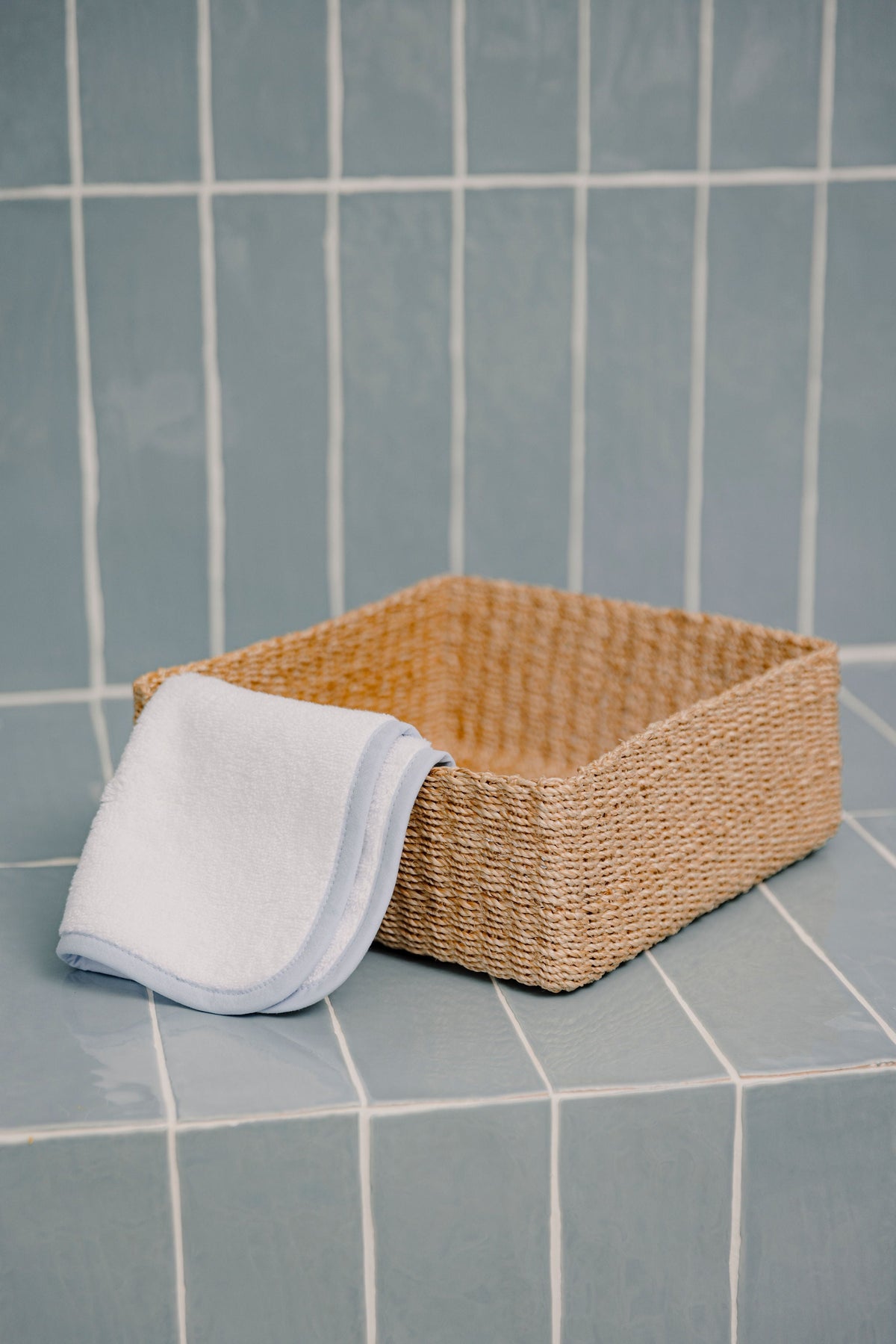 Medium-sized square storage basket made from natural abaca, Rebecca Udall