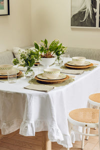 Rebecca Udall Elouise Dinner Plate, Green with the Elizabeth Handblown Vase