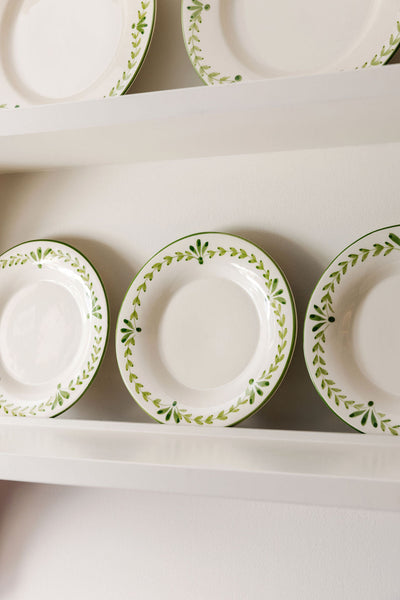Elouise Dessert Plate in Green, Set of 6