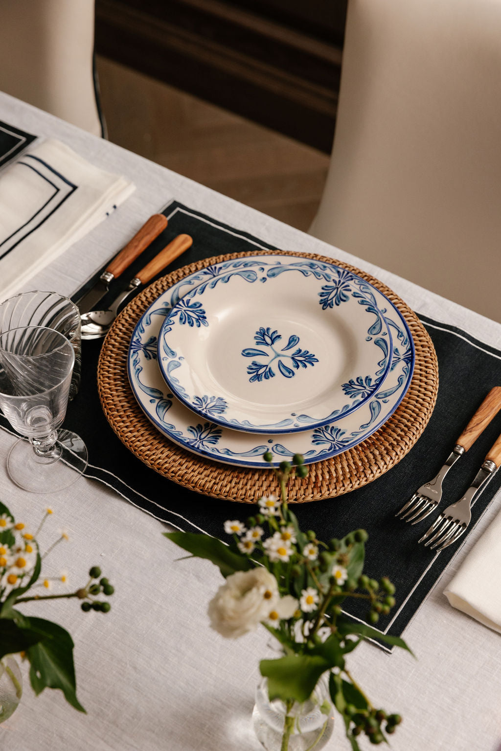 Rebecca Udall Sophie Classic Two Cord Napkin with Sophie Two Cord Placemat