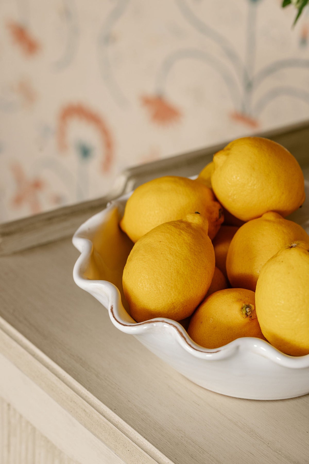 Rebecca Udall, Handmade Ruffle Ceramic Fruit Bowl, White