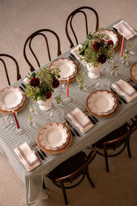 Rebecca Udall Sophie Classic Two Cord Napkin, Burgundy with the Victoria Tablecloth