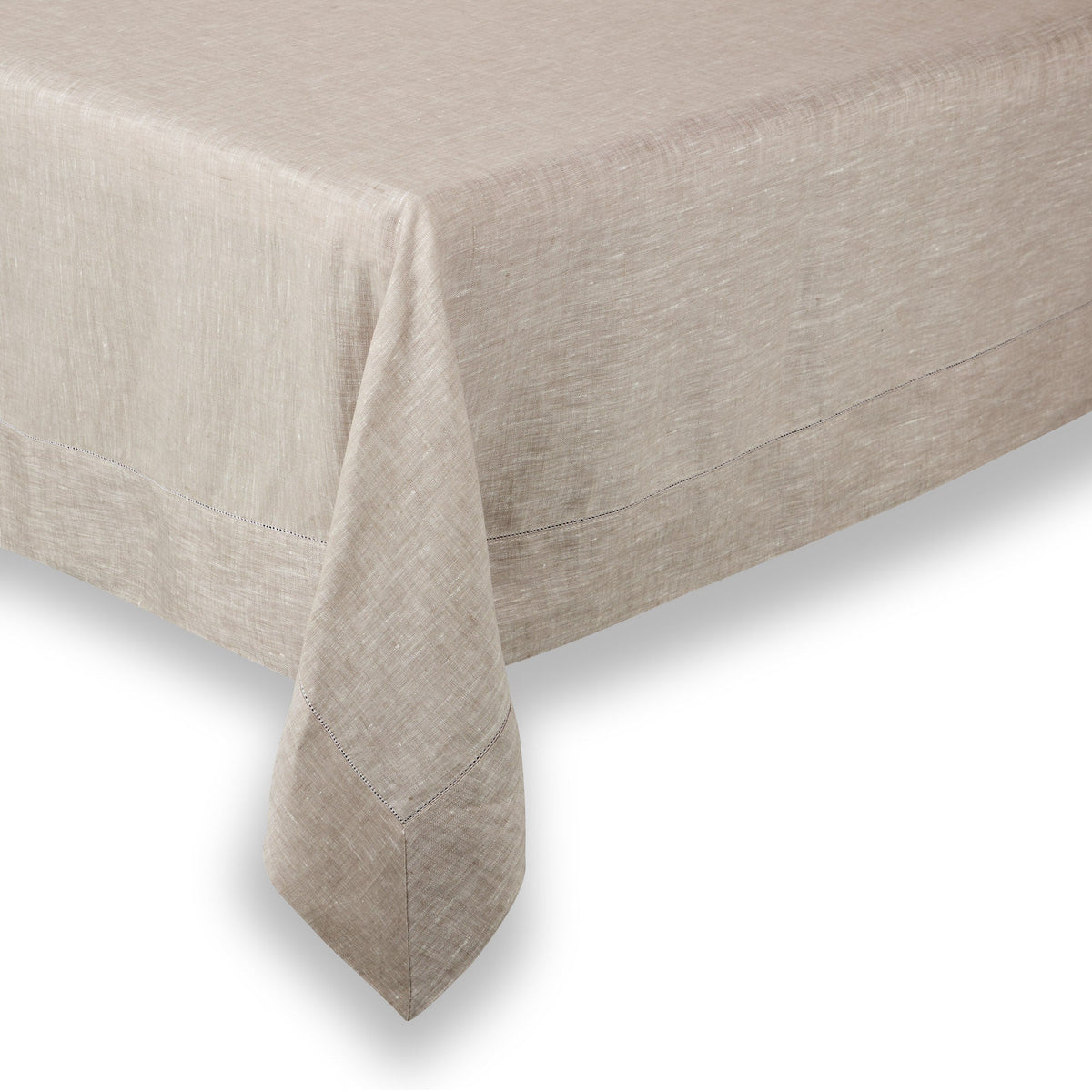 Rebecca Udall Classic Hemstitch Linen Tablecloth, Natural Embroidery