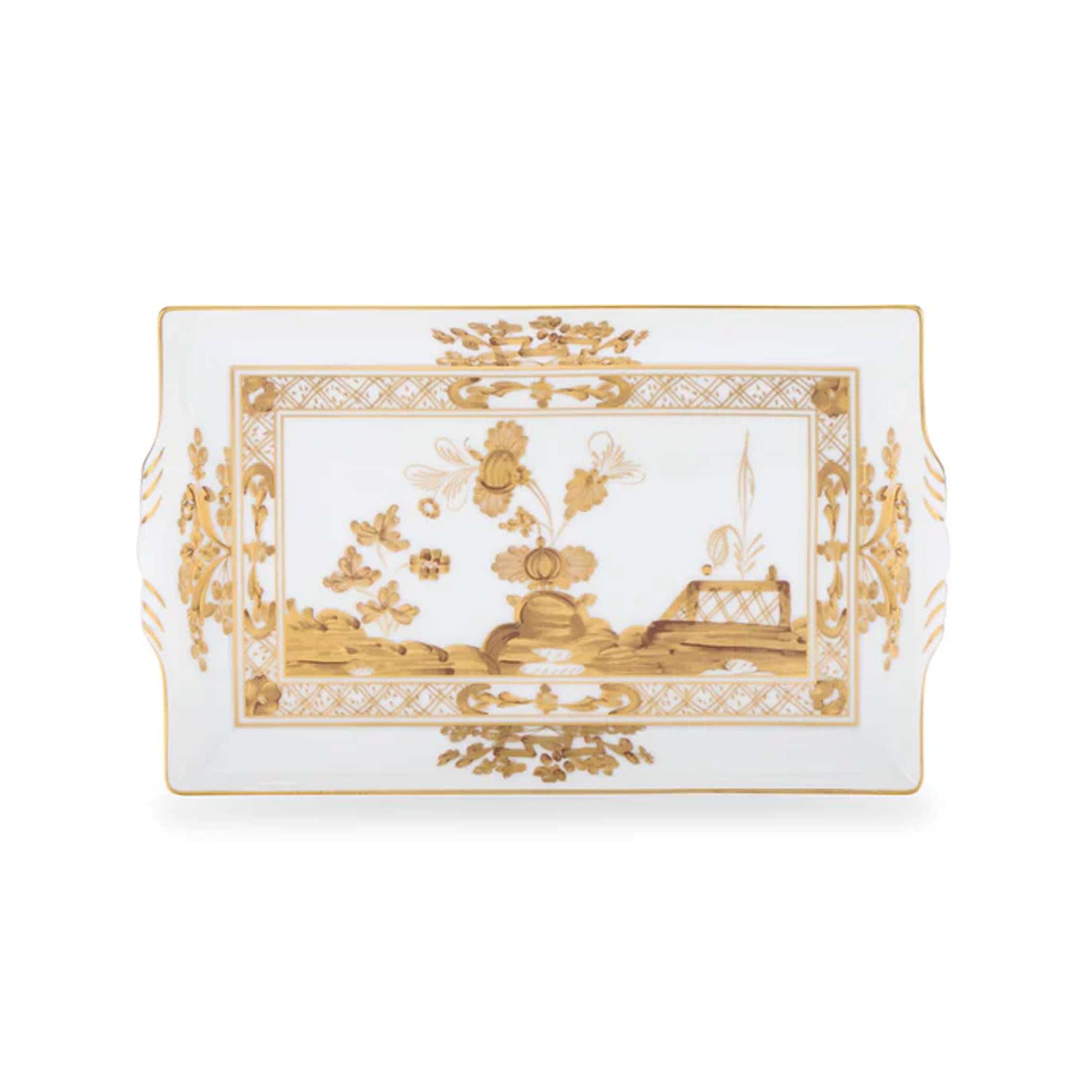 Rectangular Tray with Handles in Aurum