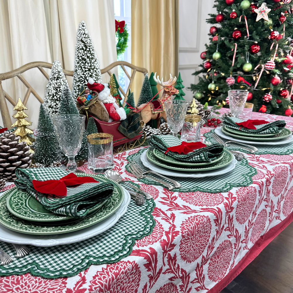 Bettina Napkin in Dark Green Gingham, Set of 4