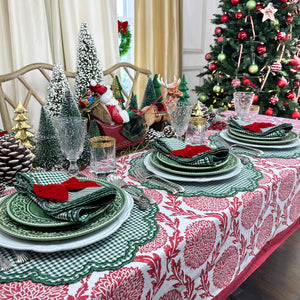 Bettina Napkin in Dark Green Gingham, Set of 4