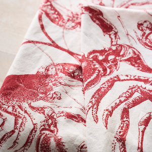 Red Lobsters Kitchen Towels, Set of 2