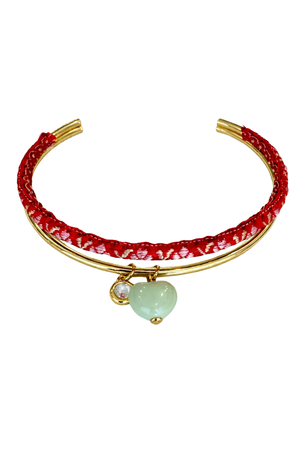 Red Fabric Stacked Collar