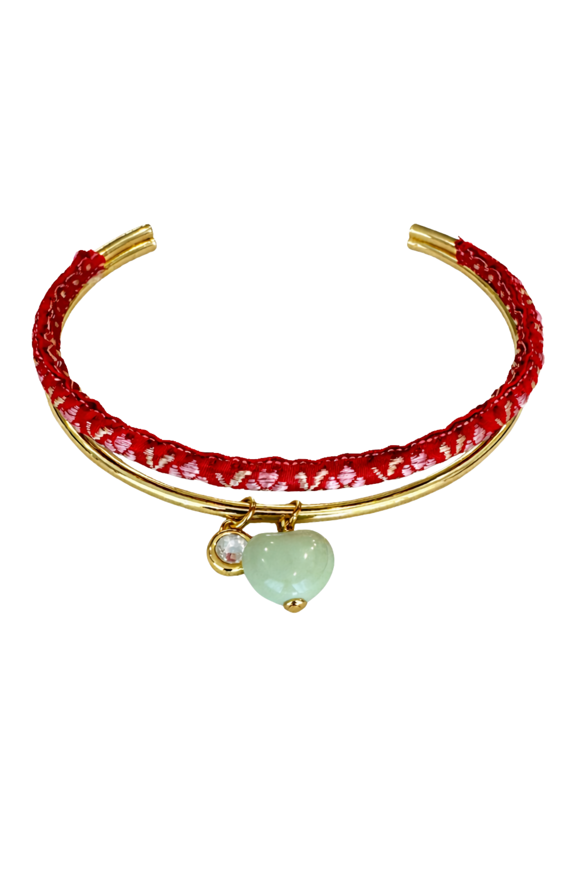 Red Fabric Stacked Collar