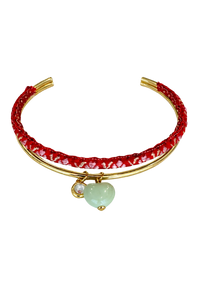 Red Fabric Stacked Collar