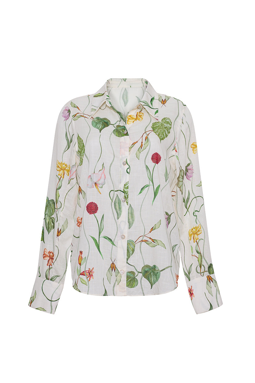 Relaxed Shirt in Flora Trail Ivory