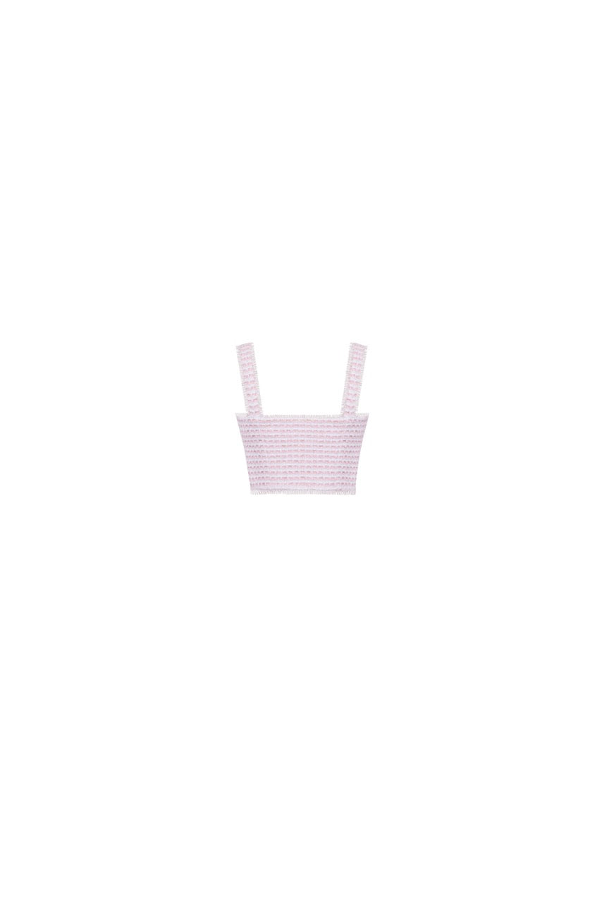 The Remington Top in Pink & White