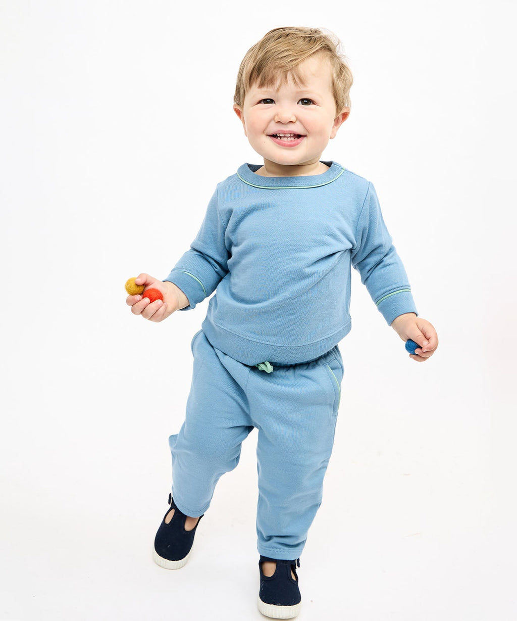 Remy Baby Sweatshirt in Dusty Blue