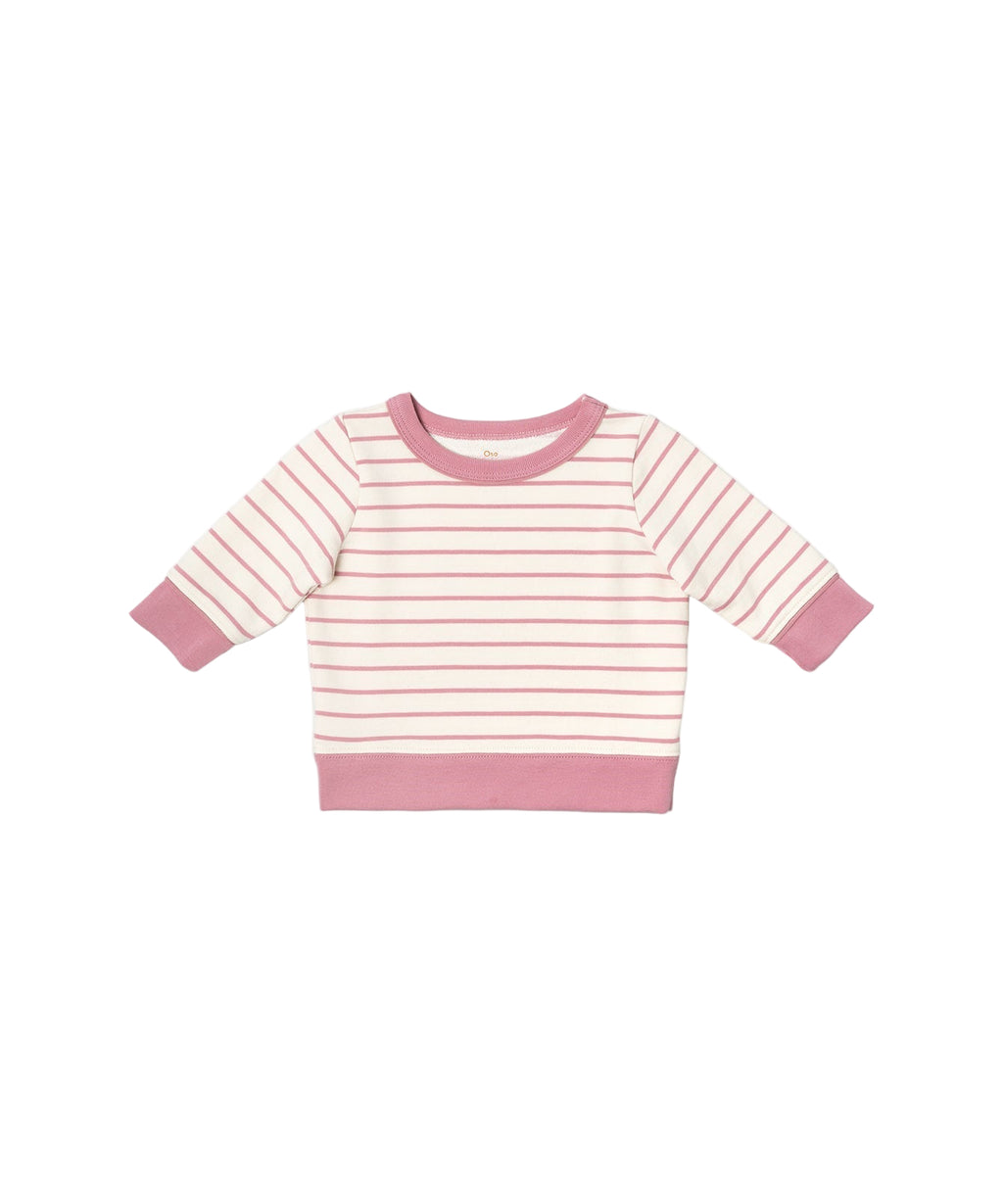 Remy Baby Sweatshirt in Rose French Stripe