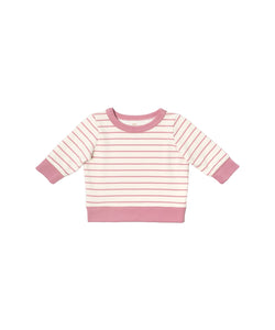 Remy Baby Sweatshirt in Rose French Stripe