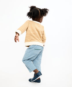 Remy Baby Sweatshirt in Camel French Stripe