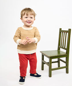 Remy Baby Sweatshirt in Camel French Stripe