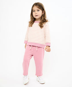 Remy Baby Sweatshirt in Rose French Stripe