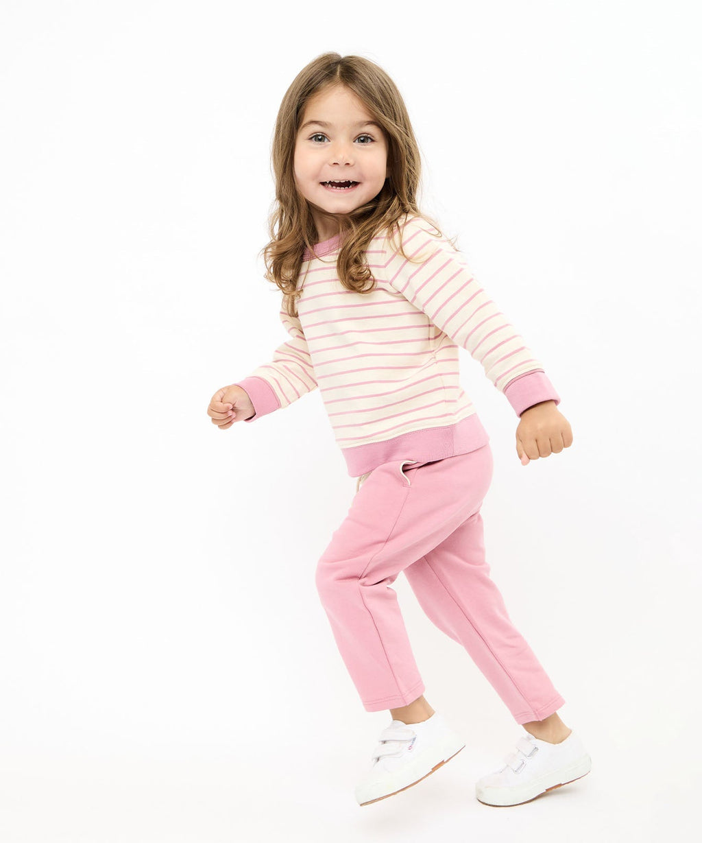 Remy Baby Sweatshirt in Rose French Stripe