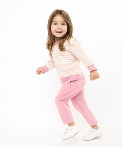 Remy Baby Sweatshirt in Rose French Stripe