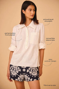 The Phoenix Shirt has a collared neckline, a pullover design and a partial button-front placket.