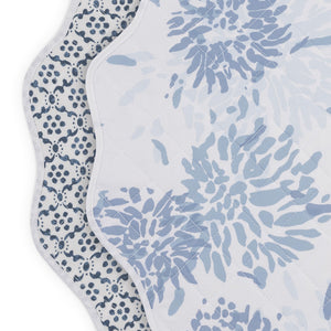 Reversible Placemat in Chrysanthemum Blue/Laksha Indigo