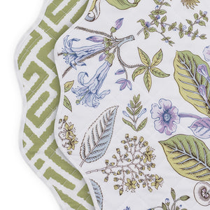Reversible Placemat in Pomegranate Lilac/Gabriel Grass