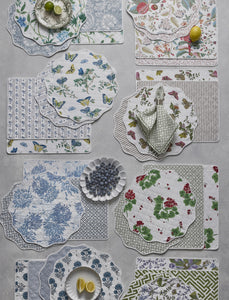 Reversible Quilted Round Placemats styled on table
