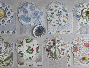 Reversible Quilted Round Placemats styled on table