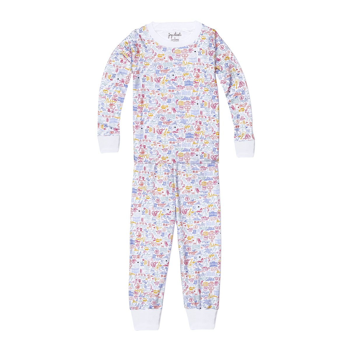 Joy Street Kids Rhode Island print children's pajamas, multi