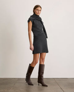 Rhodes Cashmere Skirt in Charcoal