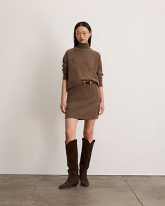 Rhodes Cashmere Skirt in Taupe