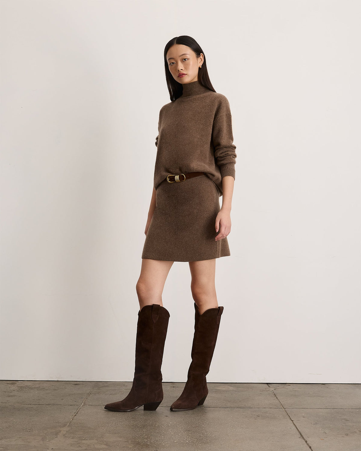 Rhodes Cashmere Skirt in Taupe
