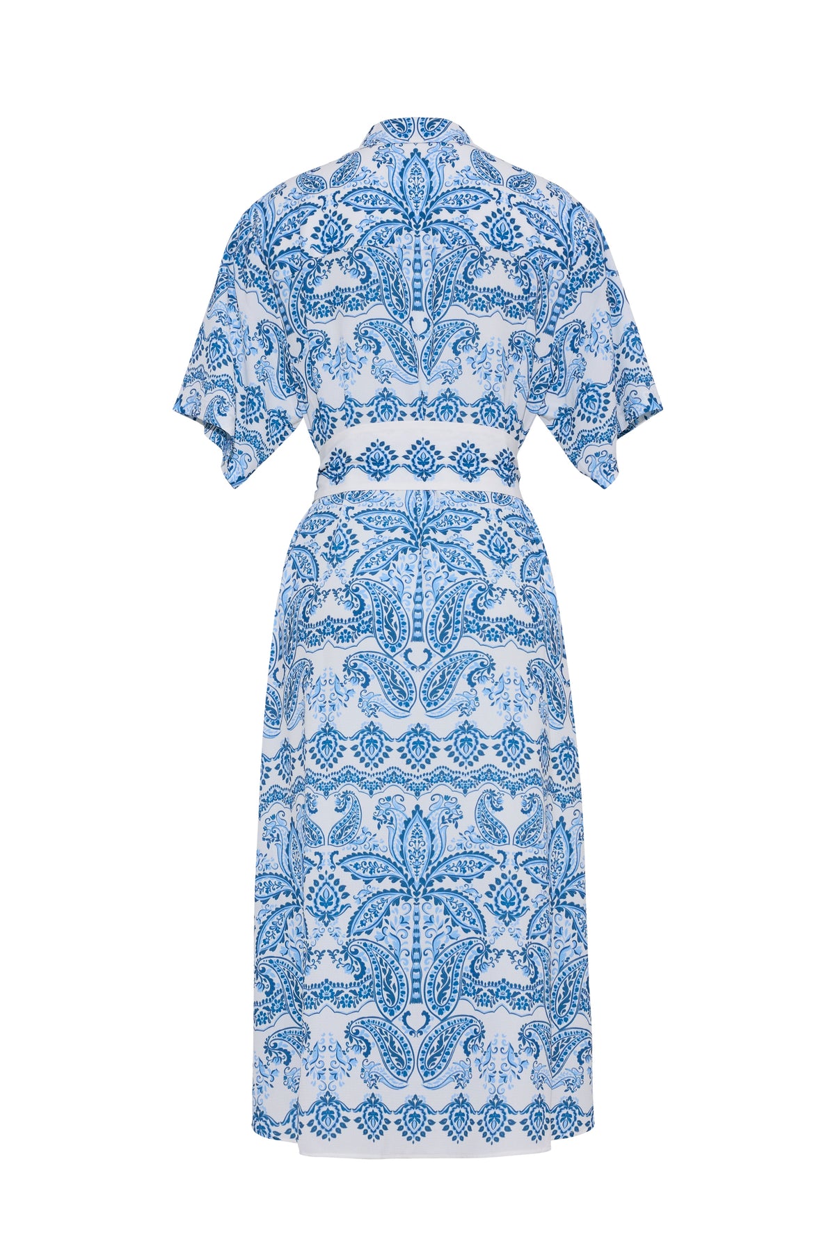 Rhodes Dress in Palm Paisley Sky