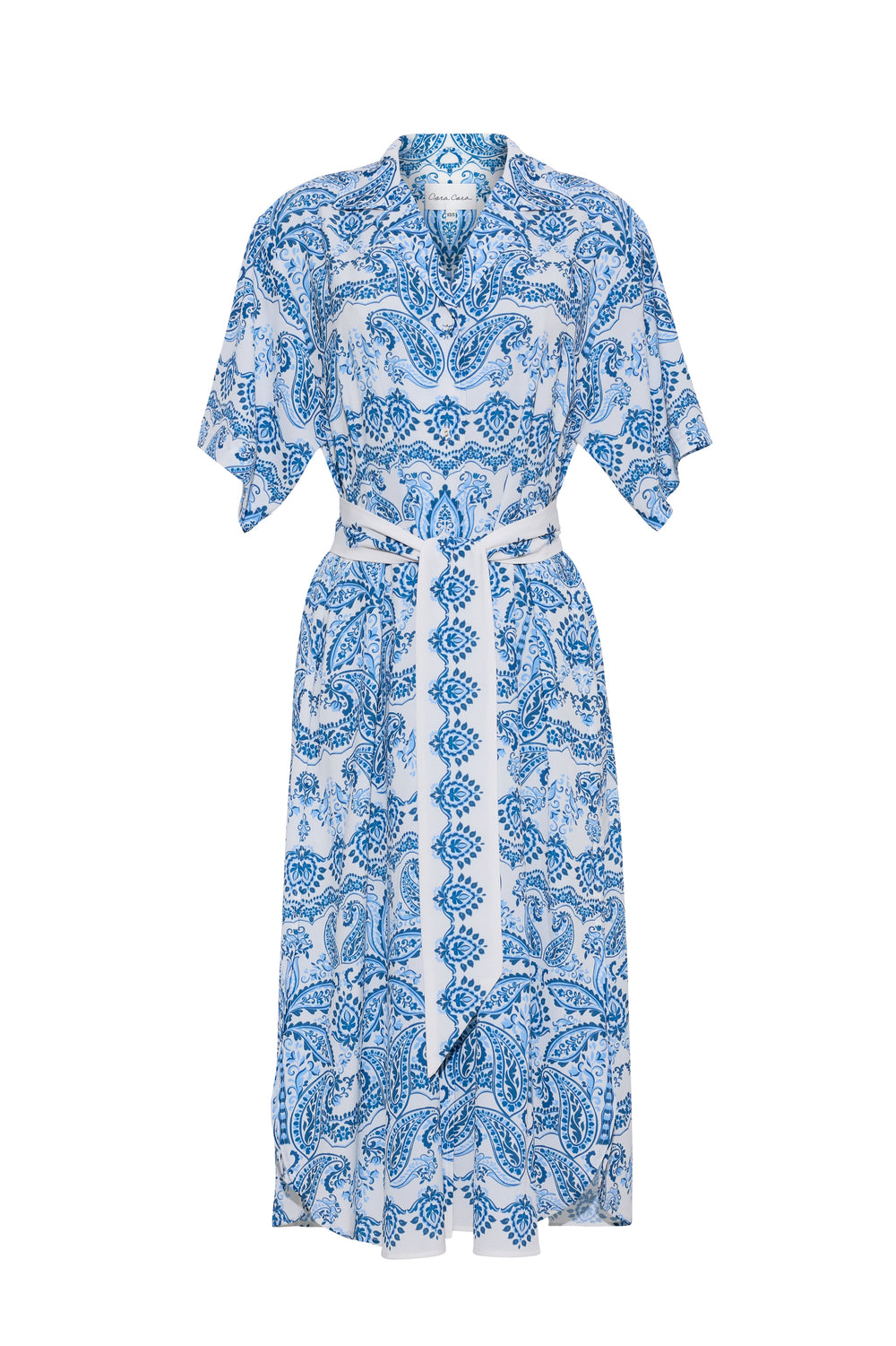 Rhodes Dress in Palm Paisley Sky