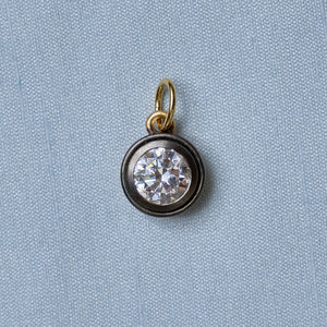 Rhodium Bezel Charm