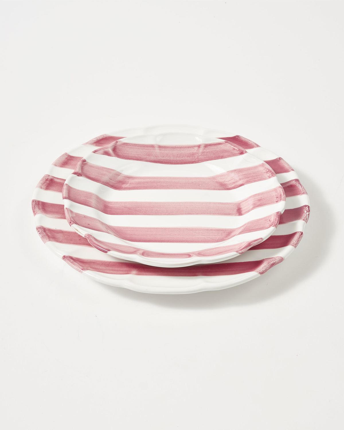 Righe Dessert Plate, Pink