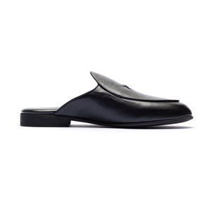 Black Leather Milano Mule