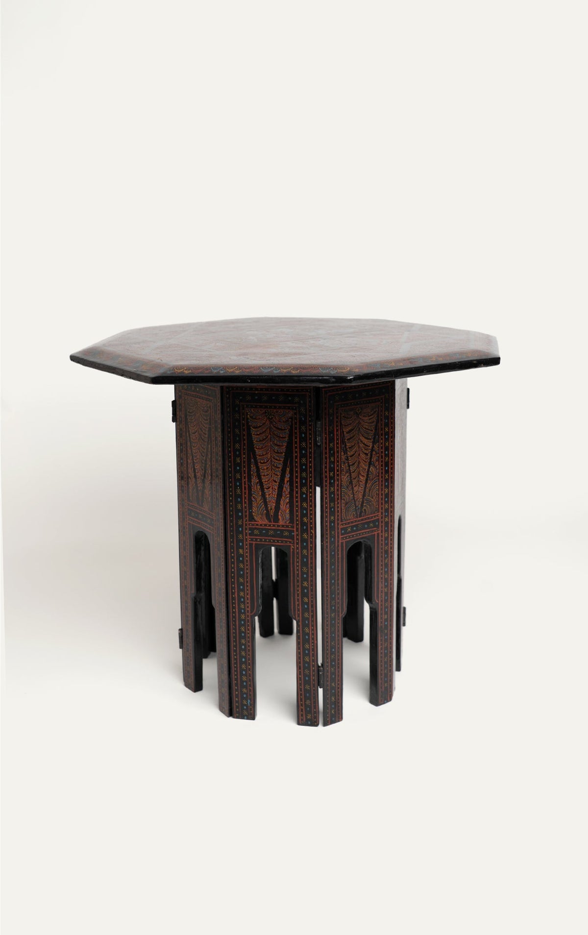 Burmese Pan Yun Lacquer Octagonal Folding Chai Table