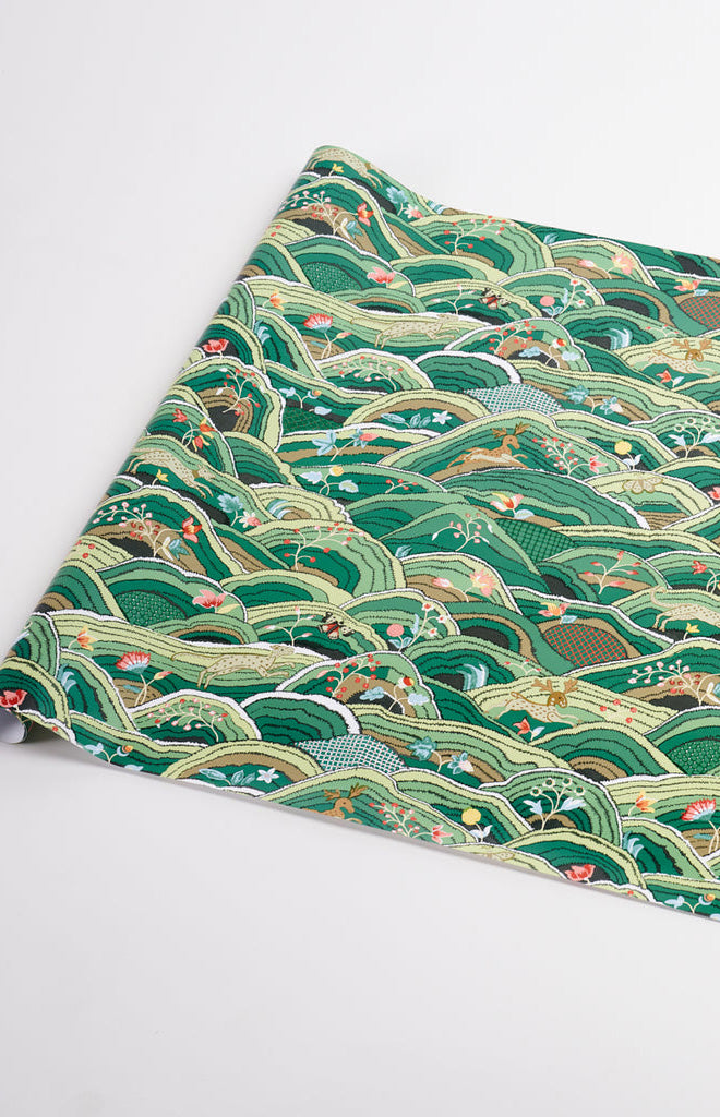 Rolling Hills Wrapping Paper In Green