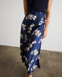 Rosabeth Dress in Maritime Blue & Cream Multi