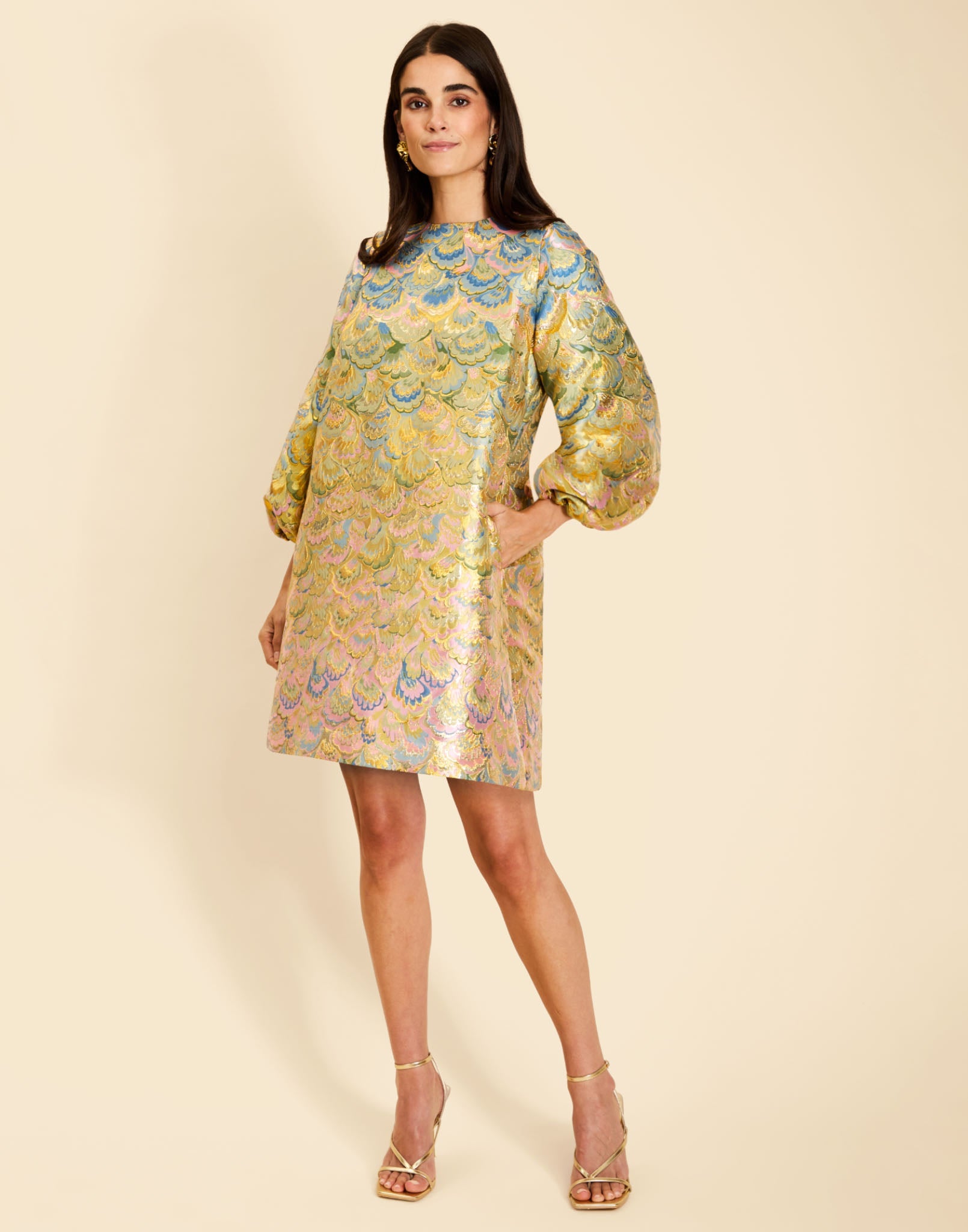 Rosanna Mini Dress in Gilded Marble