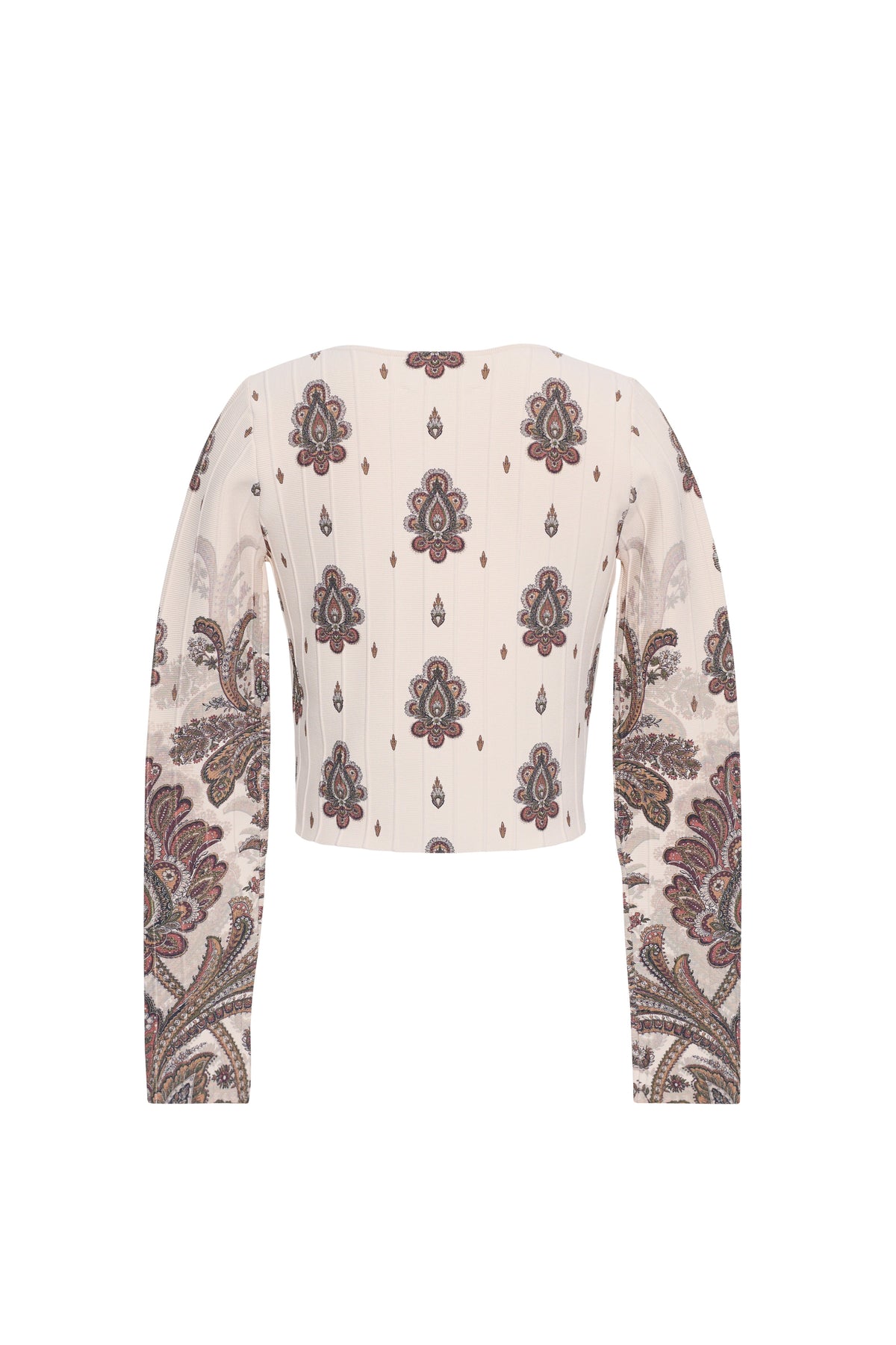 Rose Cardigan in Castle Paisley Ivory