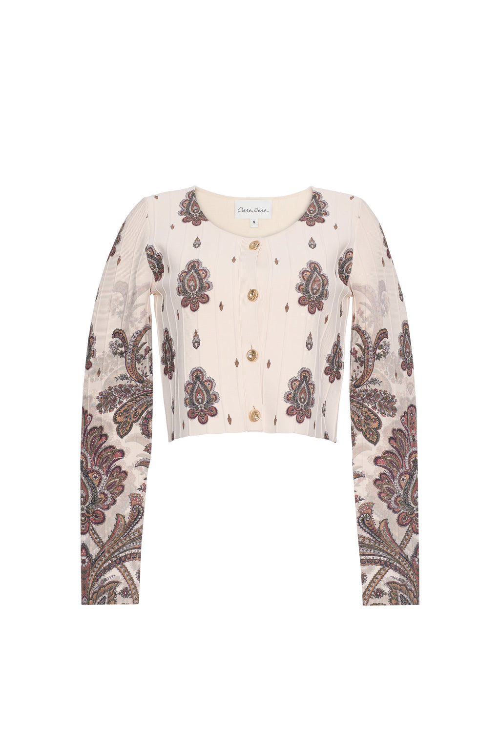 Rose Cardigan in Castle Paisley Ivory