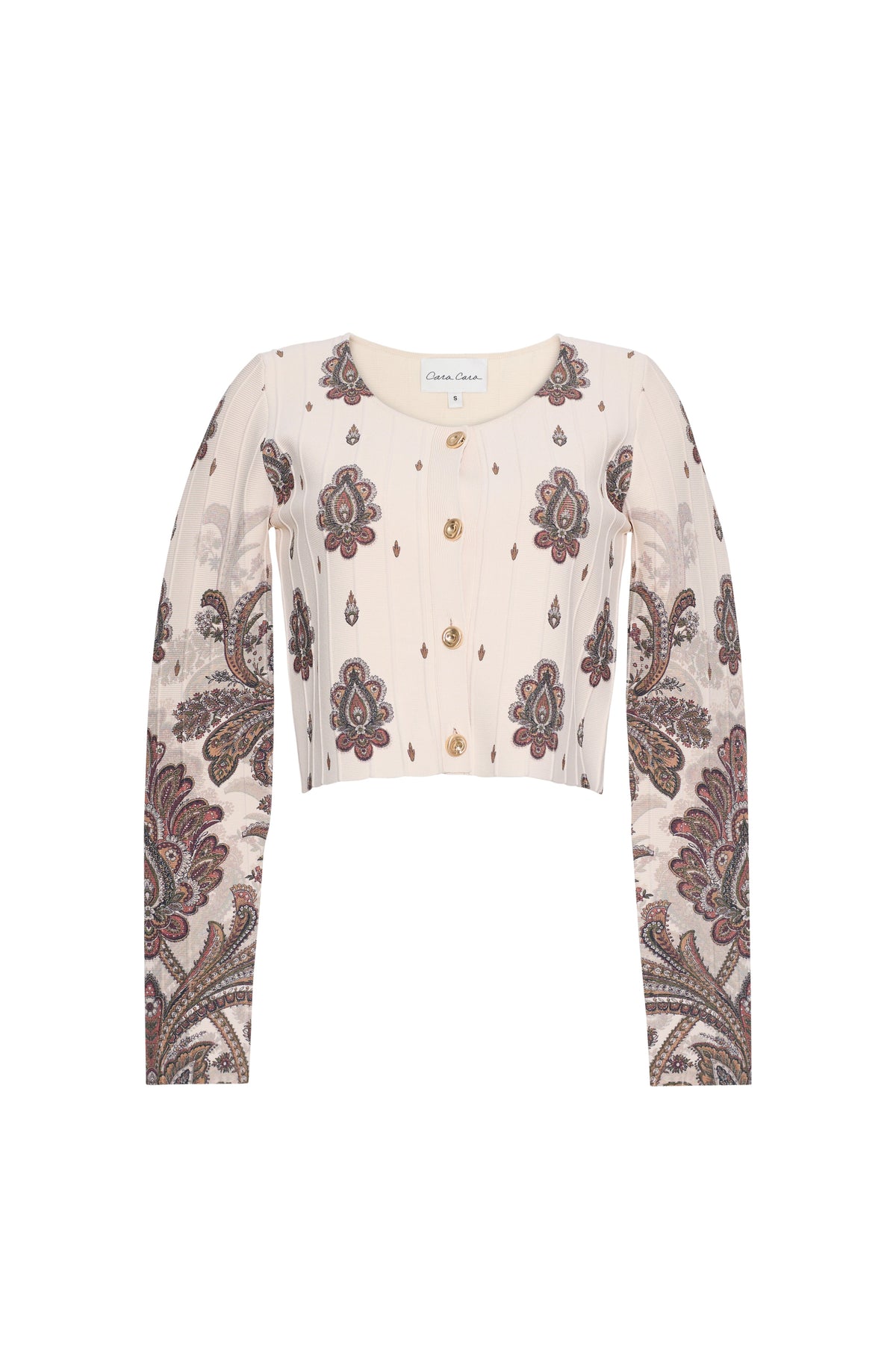 Rose Cardigan in Castle Paisley Ivory