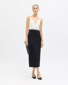 Rose Dress in Ivory/Noir