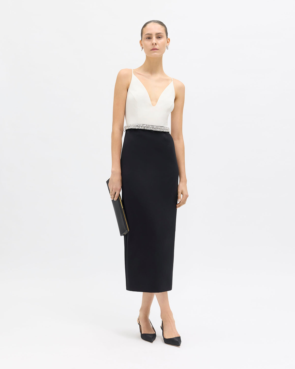Rose Dress in Ivory/Noir