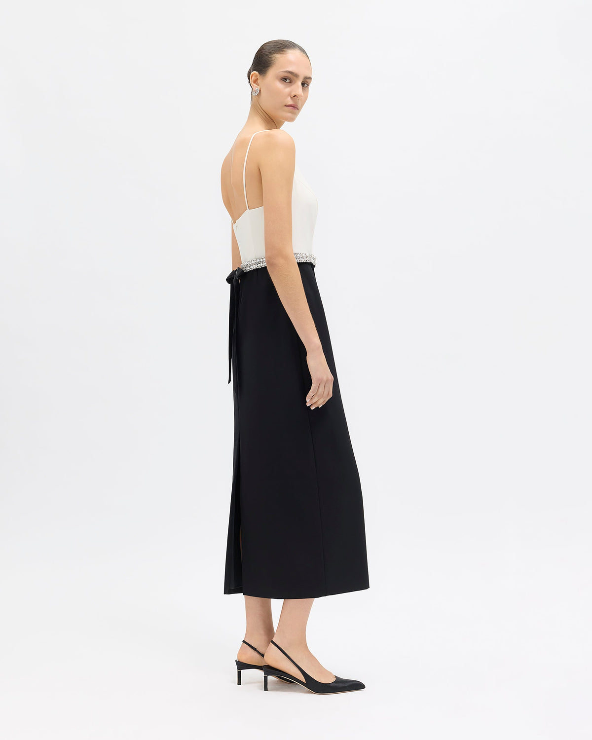 Rose Dress in Ivory/Noir