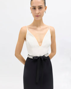 Rose Dress in Ivory/Noir