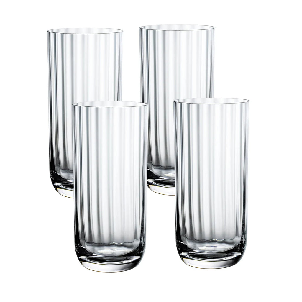 Rose Garden Champagne Coupe in Clear, Set of 4